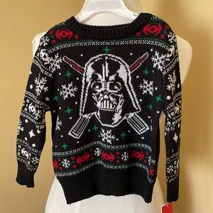 Star Wars Disney Black Boys Sweater, size 2 Toddler, New with tags